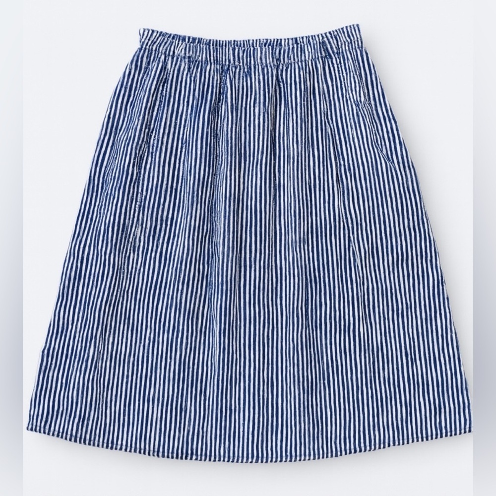 Old Navy Women's Midi Blue & White Striped Skirt, Size XL - Picture 1 of 3